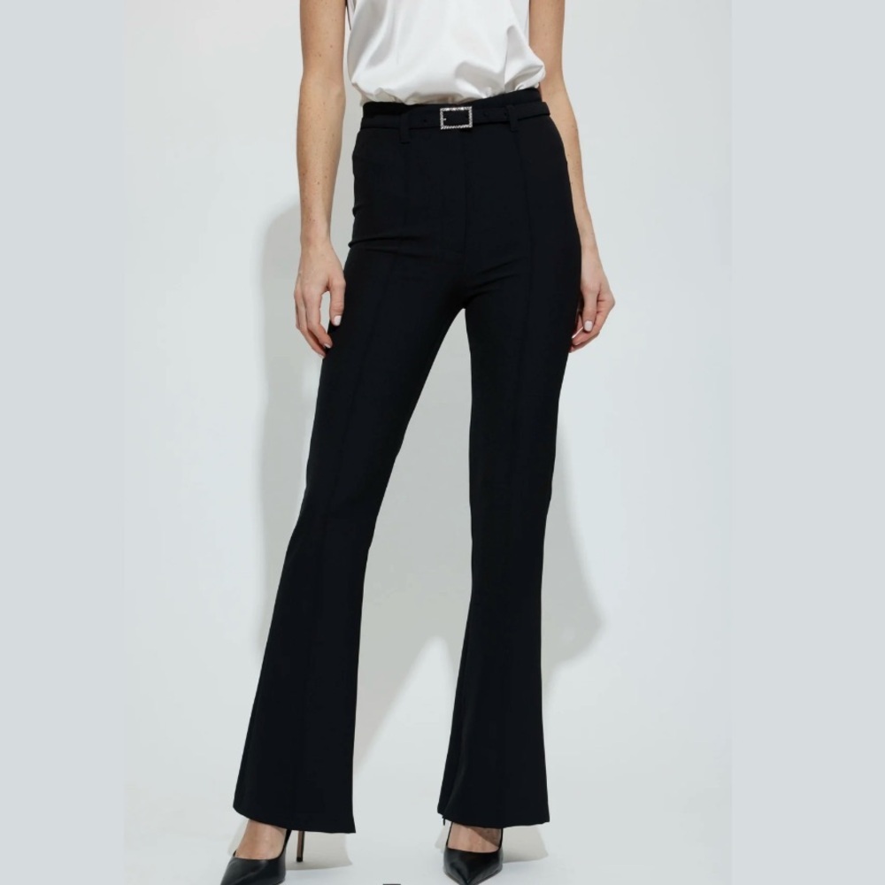 NEW Generation Love Leah Crepe Pants Black $265  Flare Pants Ankle Zip Sz 2